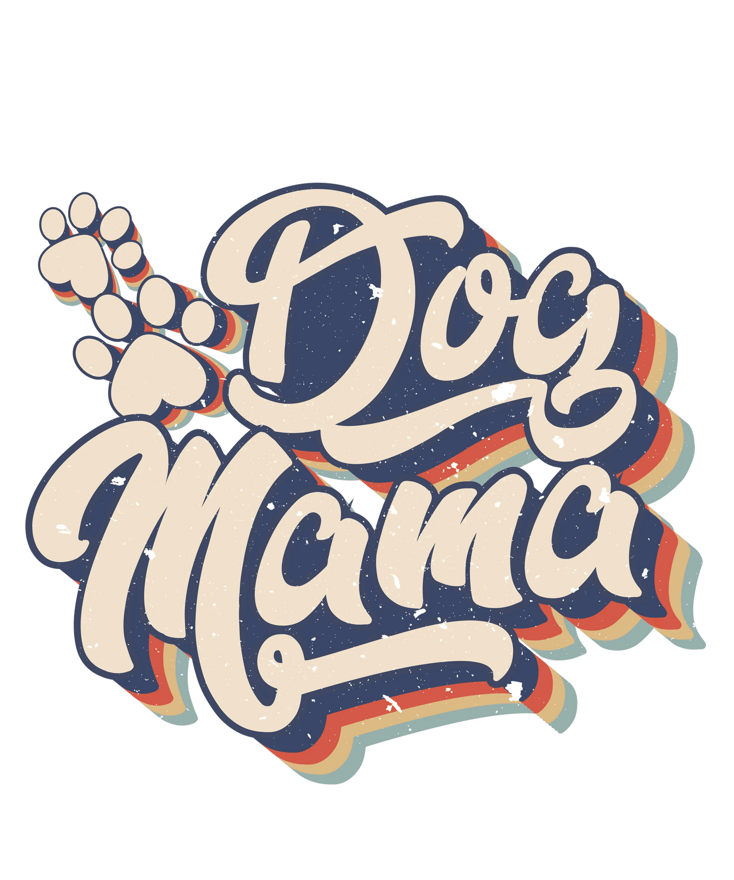 Retro Dog Mama Design - DTF Ready To Press - Heat Press Transfer