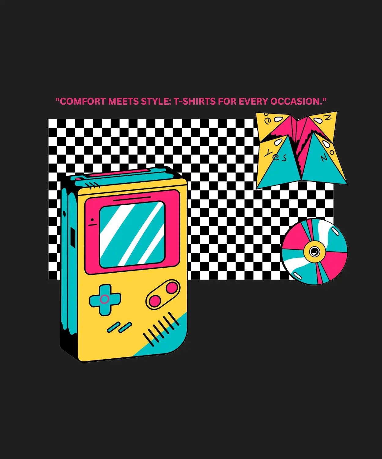 Retro Game Console - DTF Ready to Press (black_bg)