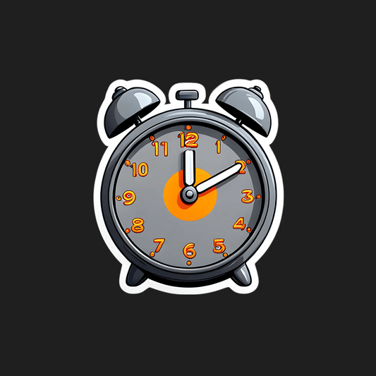 Retro Alarm Clock Sticker - UV DTF - Heat Press Transfer