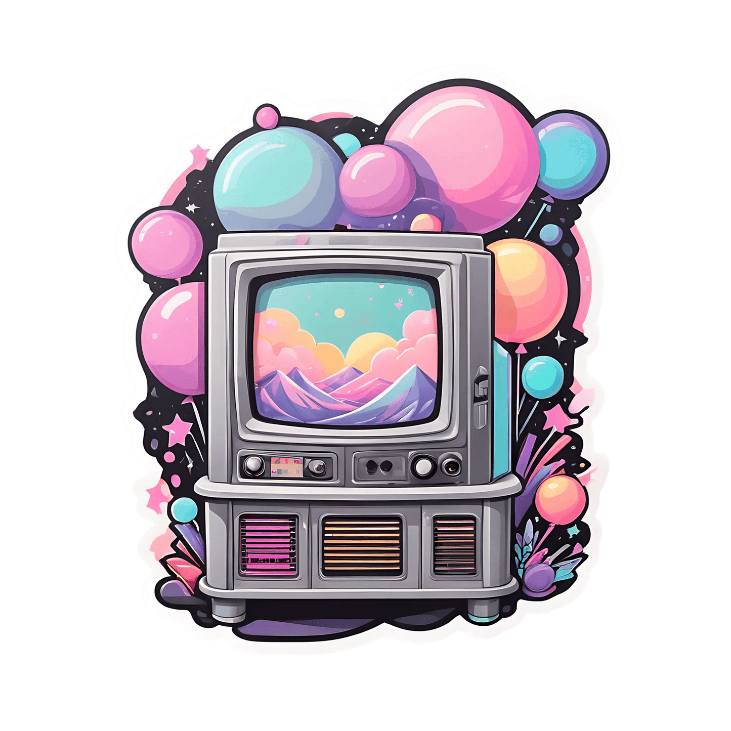 Retro TV Dreamscape - Sticker - Heat Press Transfer