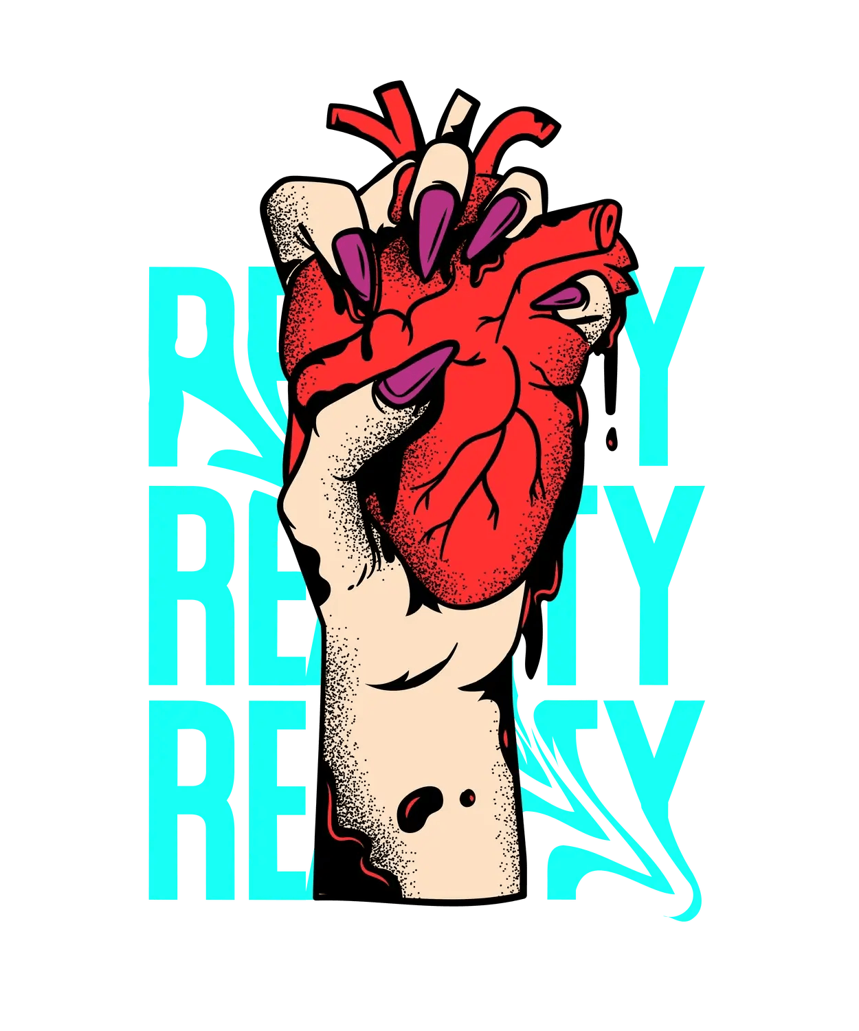 Rock N Roll Heart - DTF Ready to Press (original)
