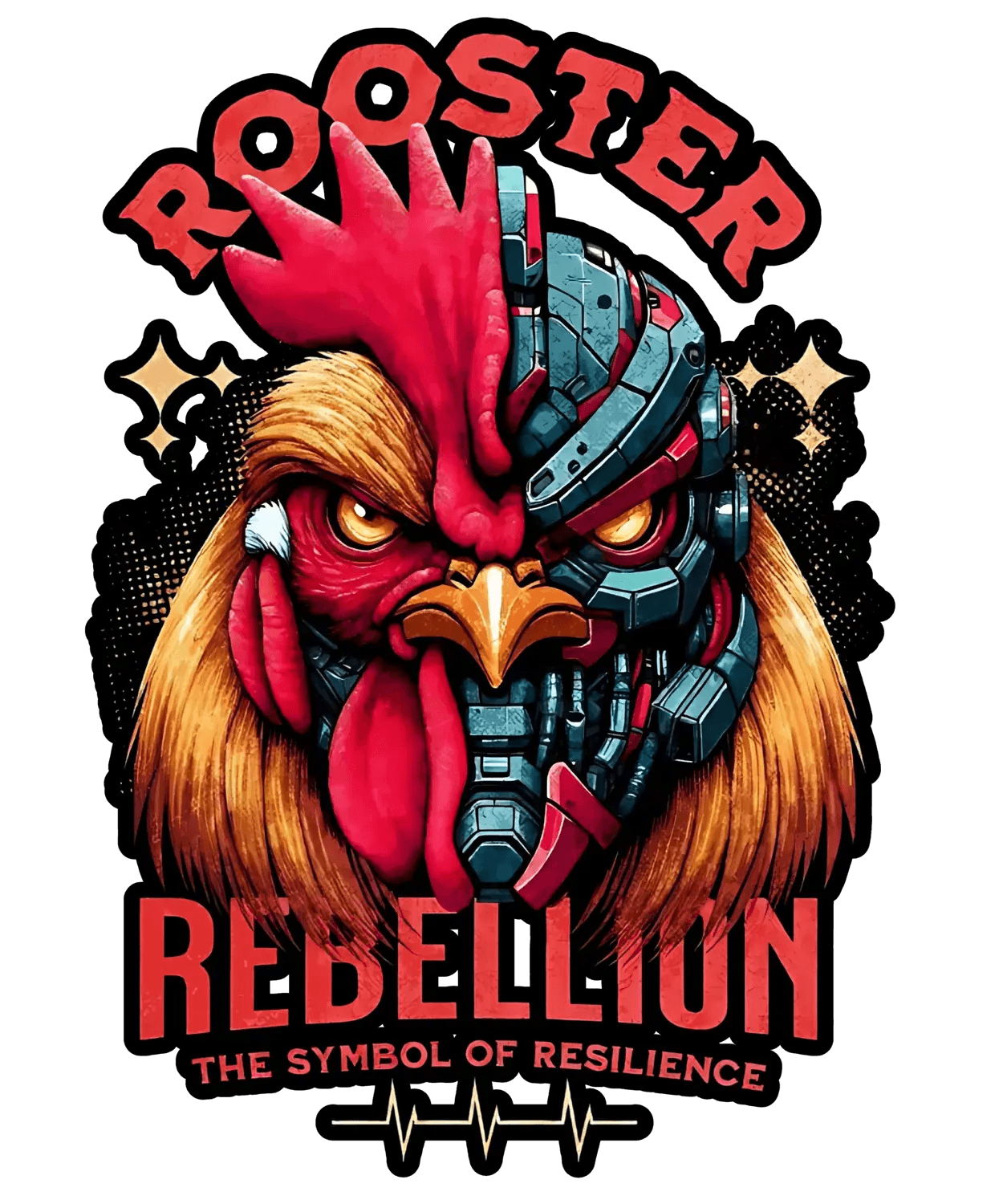 Rooster Rebellion - DTF Ready to Press - Heat Press Transfer
