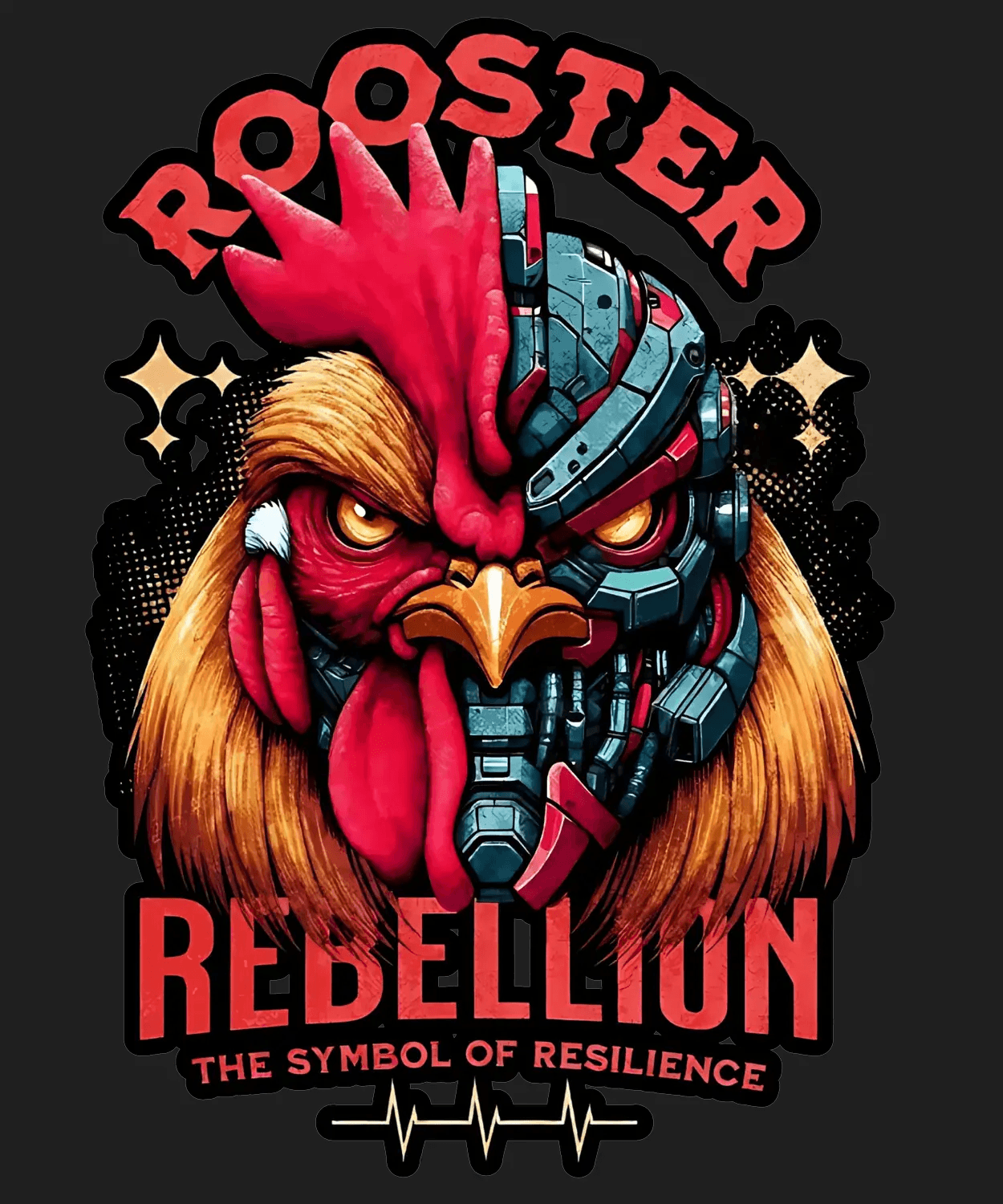 Rooster Rebellion - DTF Ready to Press - Heat Press Transfer