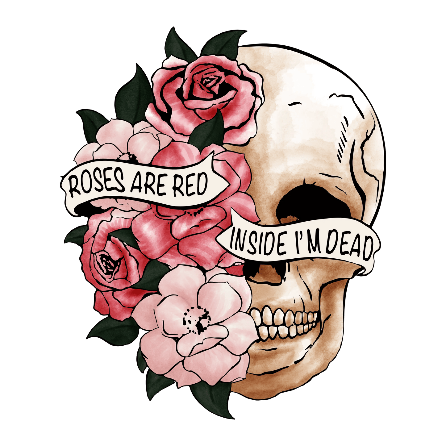 Roses Are Red Inside I'm Dead Valentine's Day Design | DTF Center - Heat Press Transfer