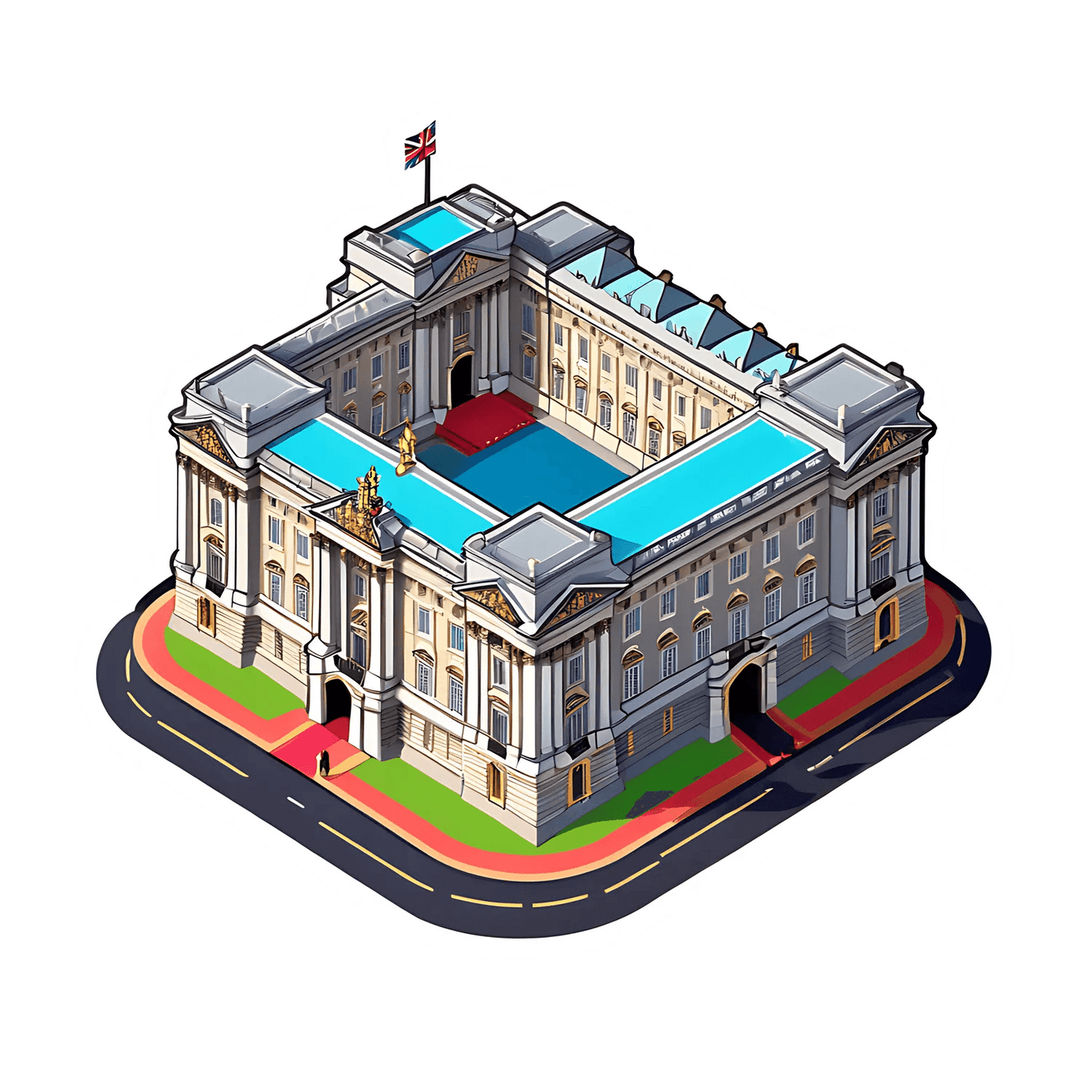 Royal Palace Sticker - UV DTF Elegant Design - Heat Press Transfer