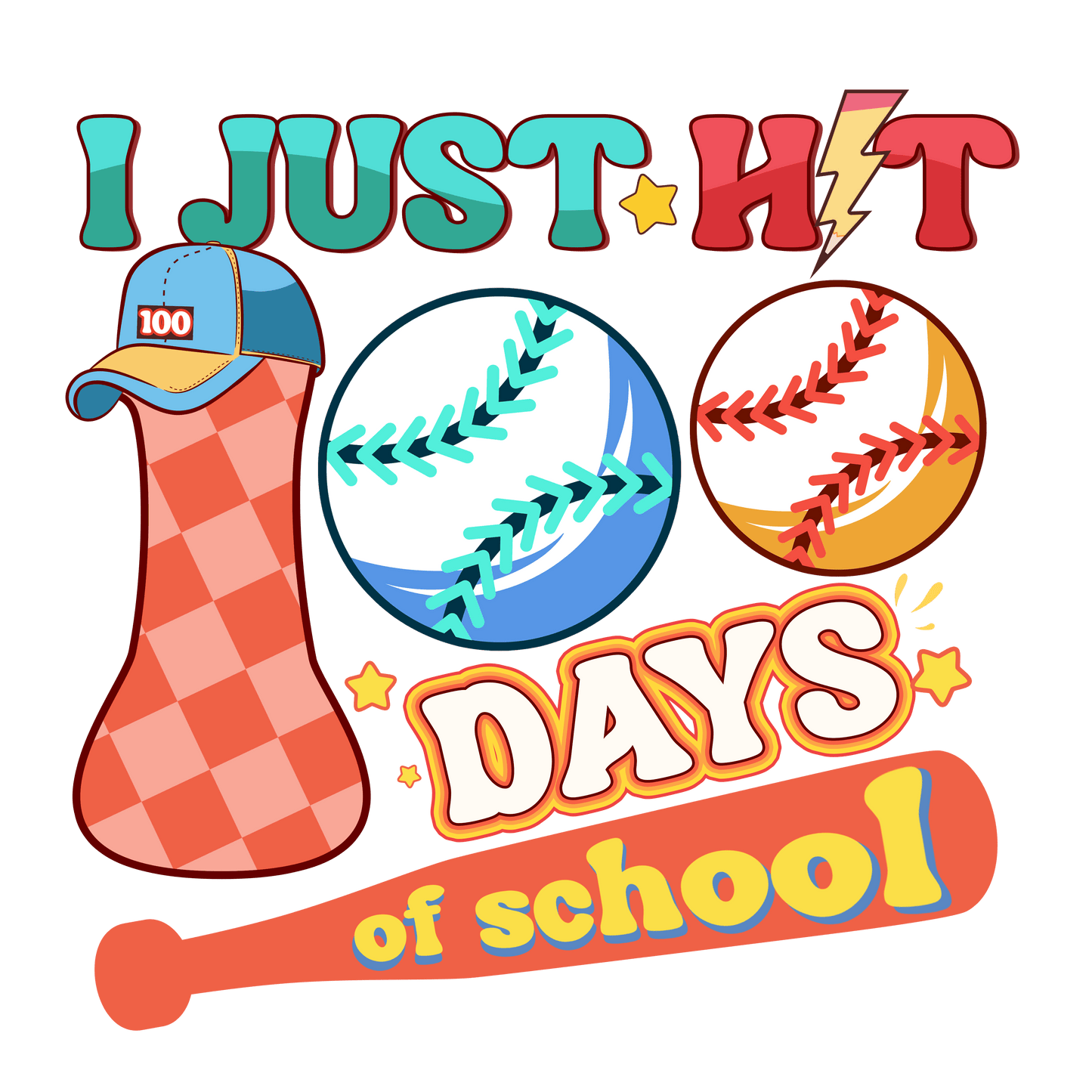 I Hit 100 Days of School Design DTF-Ready (V1) | Heat Press Transfer - Heat Press Transfer
