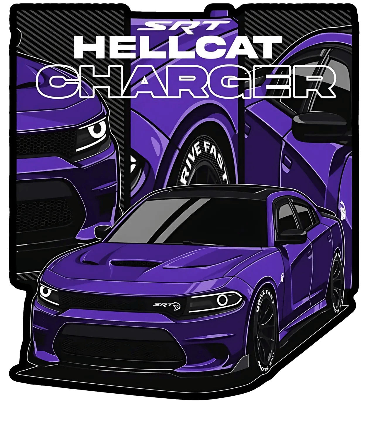 SRT Hellcat Charger - DTF Ready to Press (original)