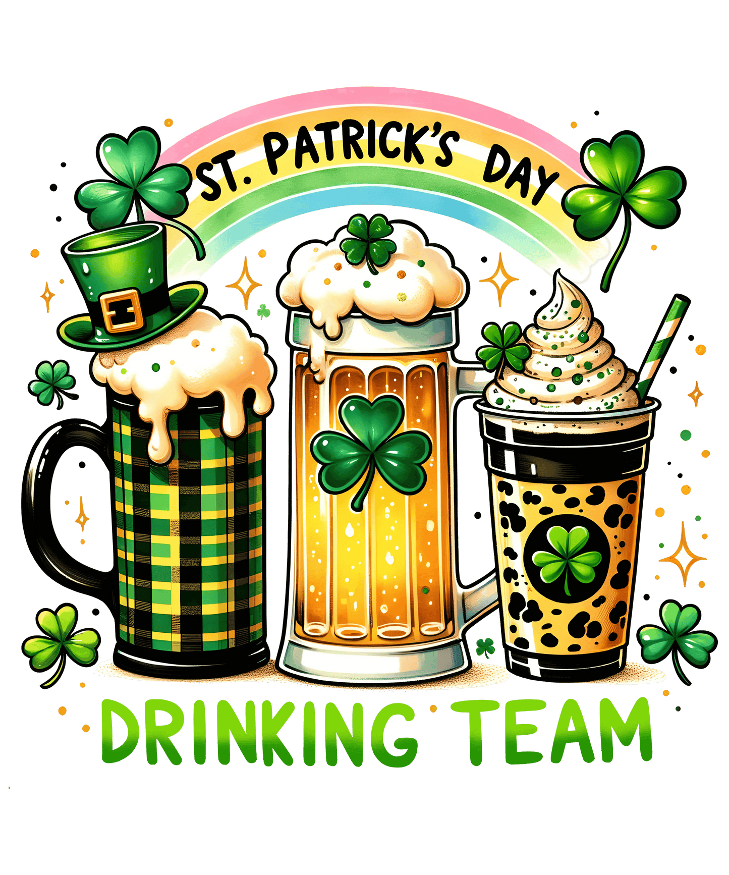 ST. Patricks Day Drinking Team Design - DTF Ready To Press - Heat Press Transfer