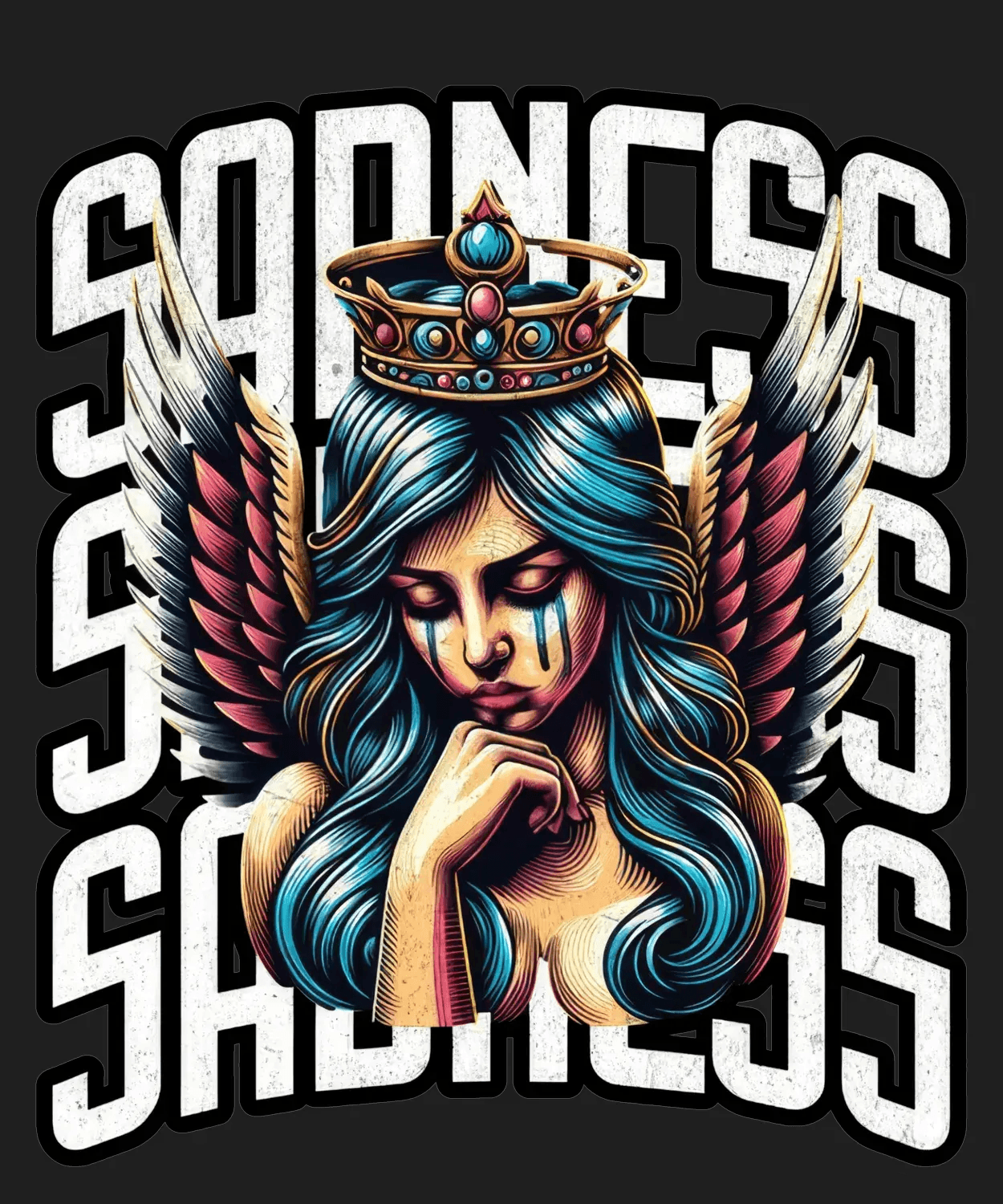 Sadness Crown Angel - DTF Ready to Press - Heat Press Transfer