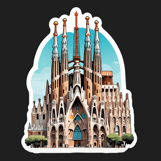 Sagrada Familia Sticker - Colorful UV DTF - Heat Press Transfer
