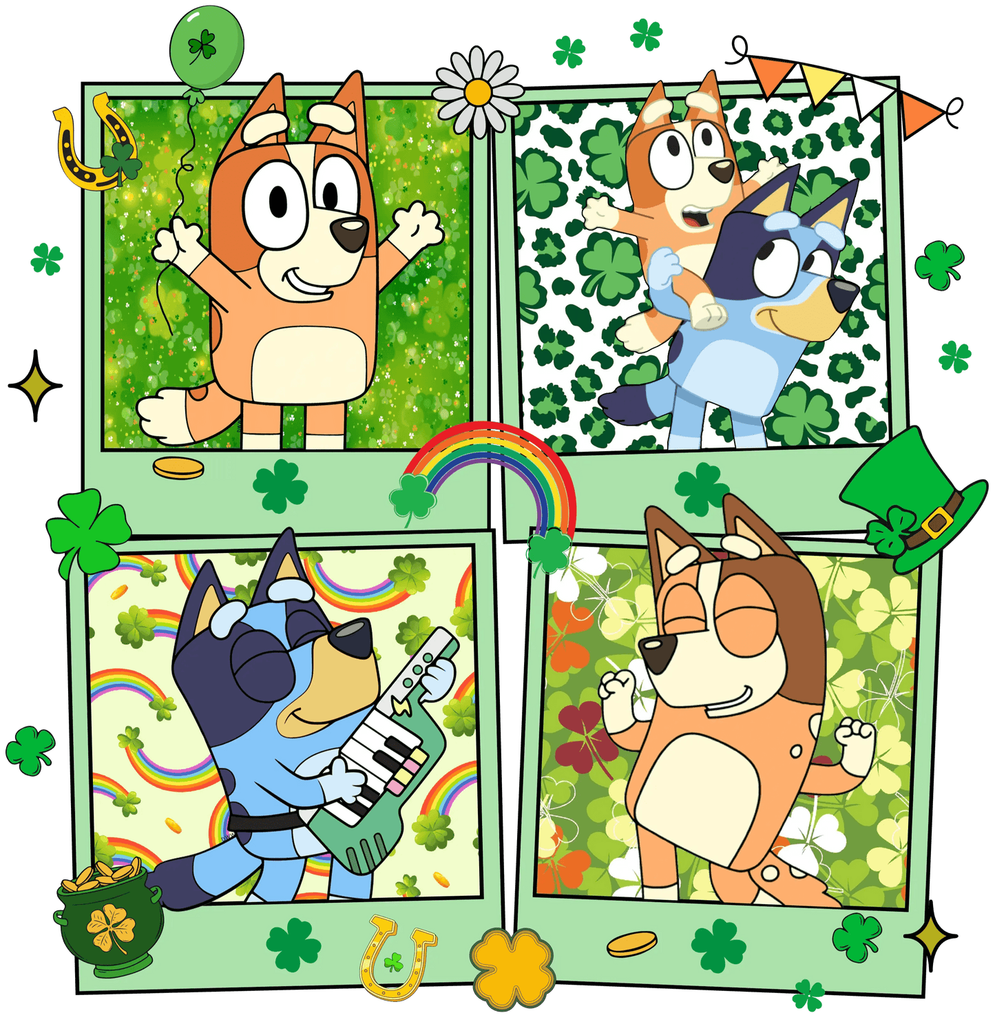 Saint Patrick's Day Bluey Party - DTF Ready To Press - Heat Press Transfer