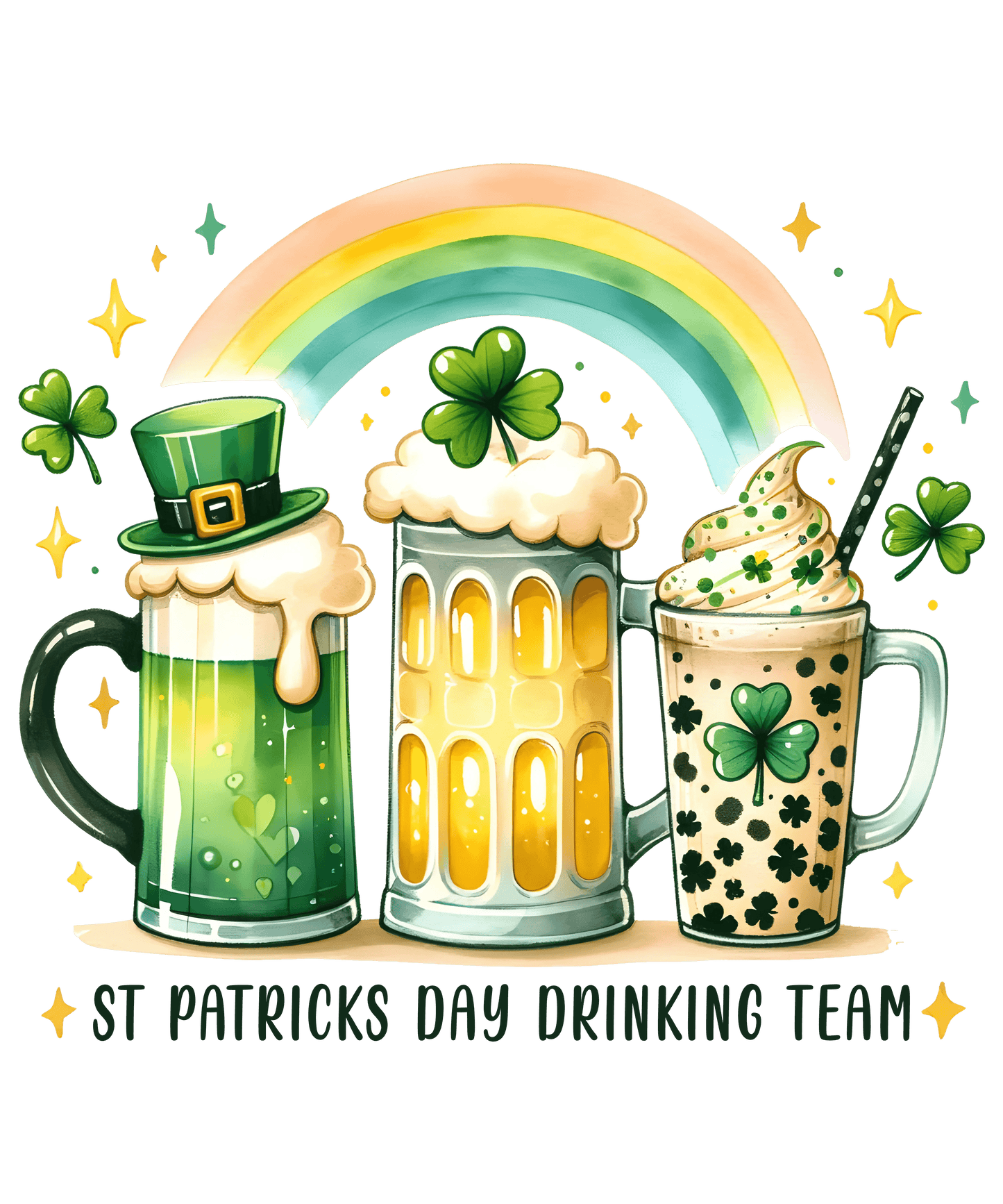Saint Patrick's Day Funny Drinking Team Design - DTF Ready To Press - Heat Press Transfer