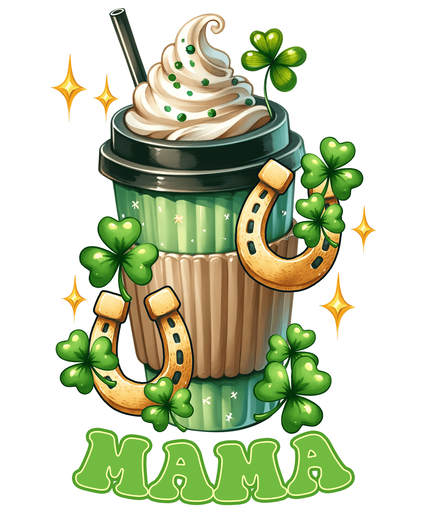 Saint Patricks Day Cute Mama Design - DTF Ready To Press - Heat Press Transfer