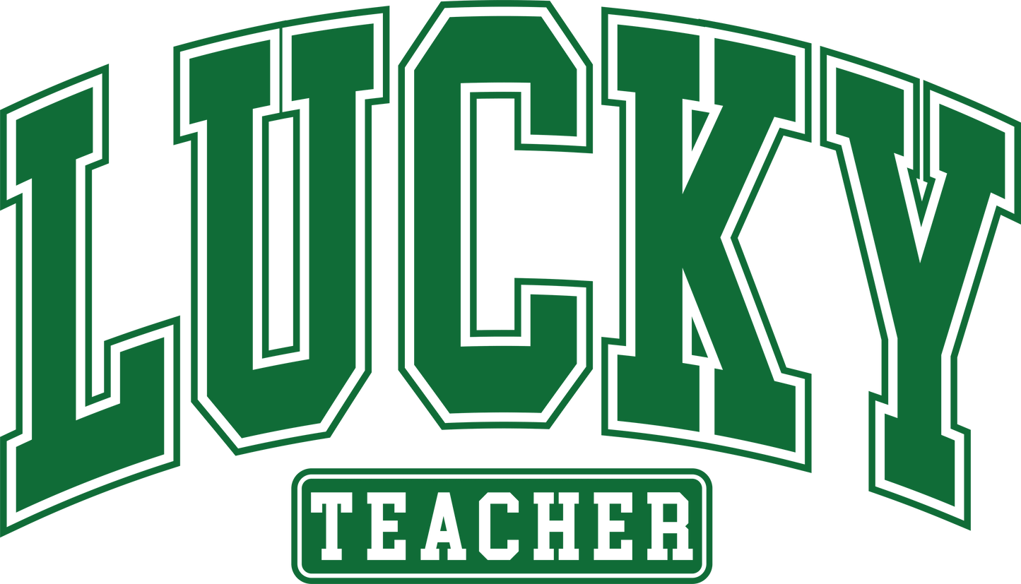 Saint Patricks Day Lucky Teacher Design - DTF Ready To Press - Heat Press Transfer