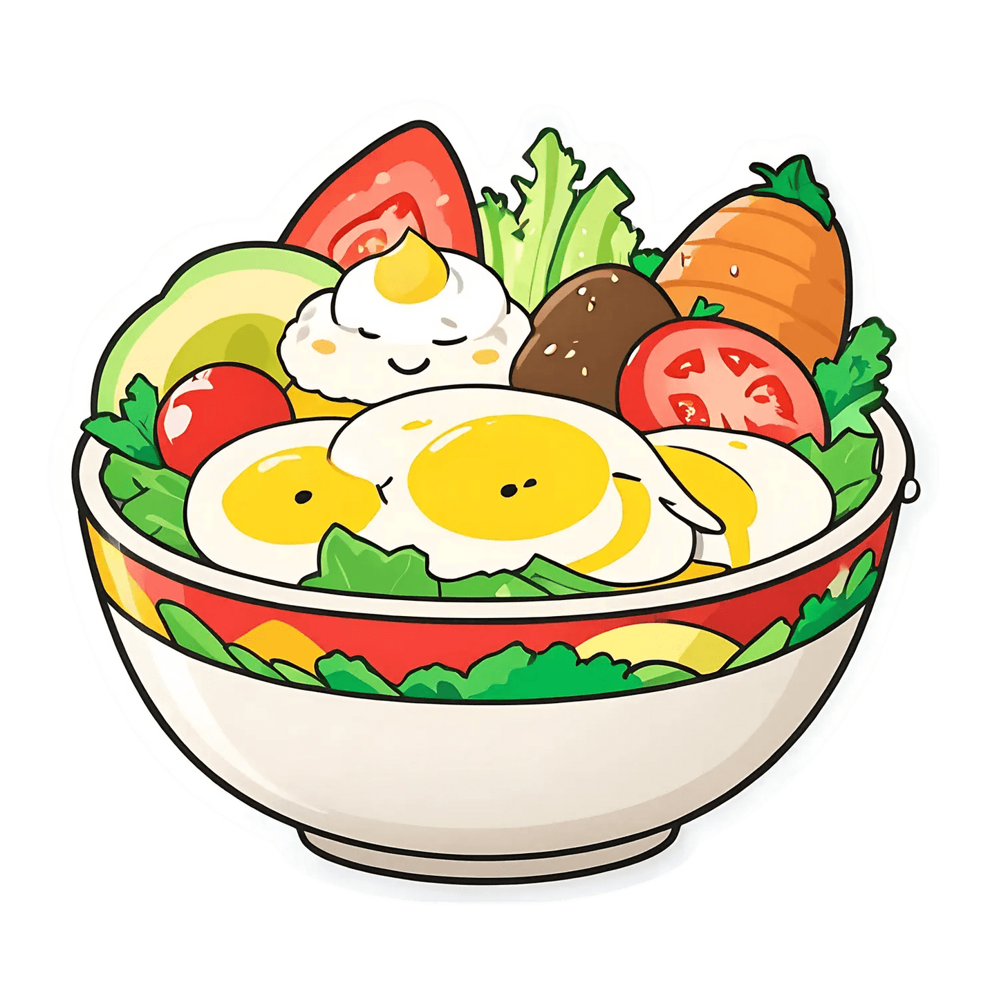 Salad Bowl Sticker - Colorful and Fresh - Heat Press Transfer