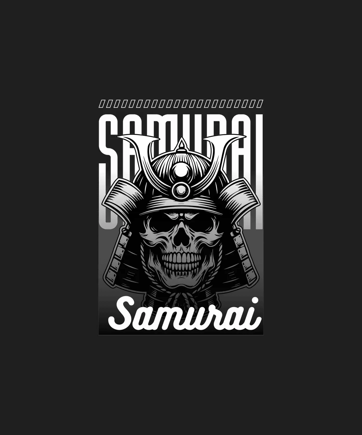 Samurai Skull - DTF Ready to Press - Heat Press Transfer