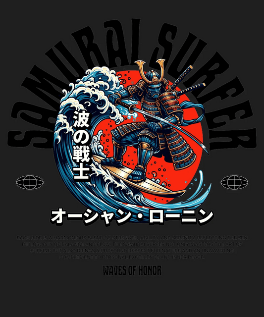 Samurai Warrior Wave - DTF Ready to Press - Heat Press Transfer