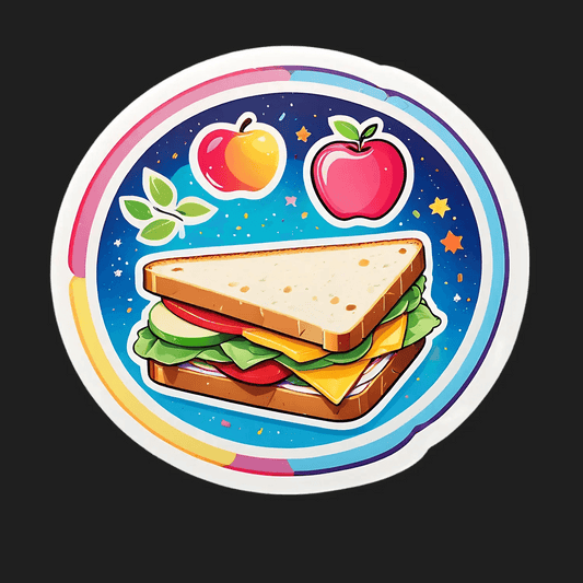 Sandwich Lunch - Colorful Sticker - Heat Press Transfer