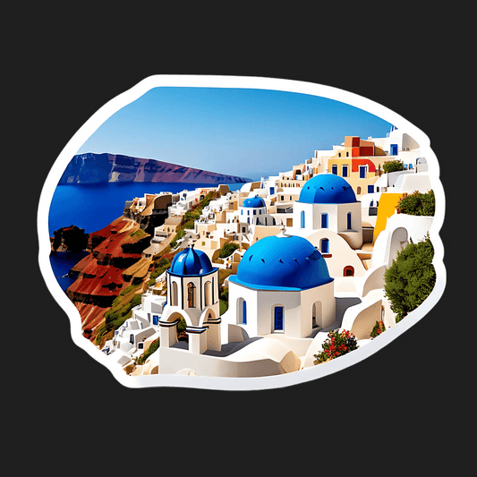 Santorini View - UV Sticker - Heat Press Transfer