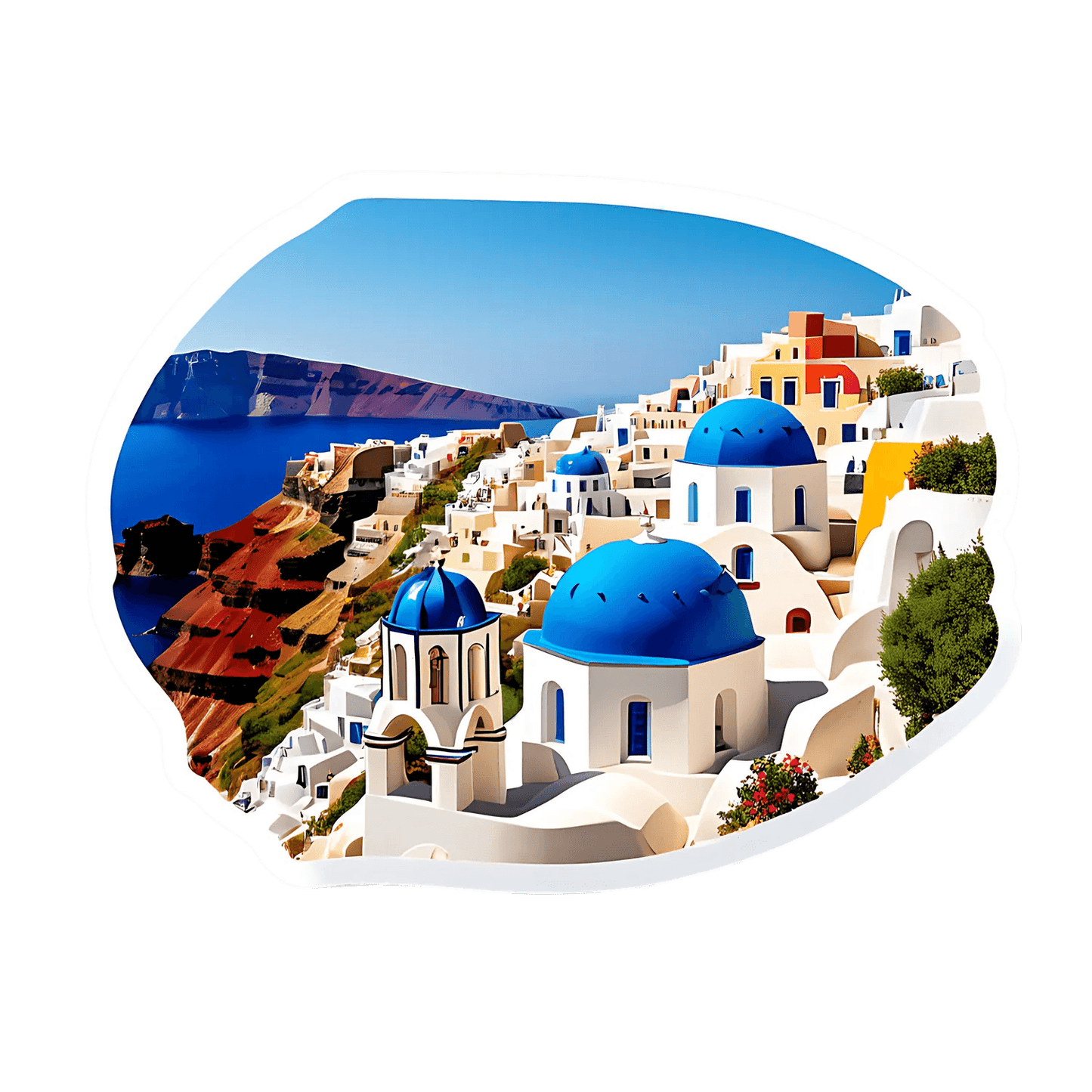 Santorini View - UV Sticker - Heat Press Transfer