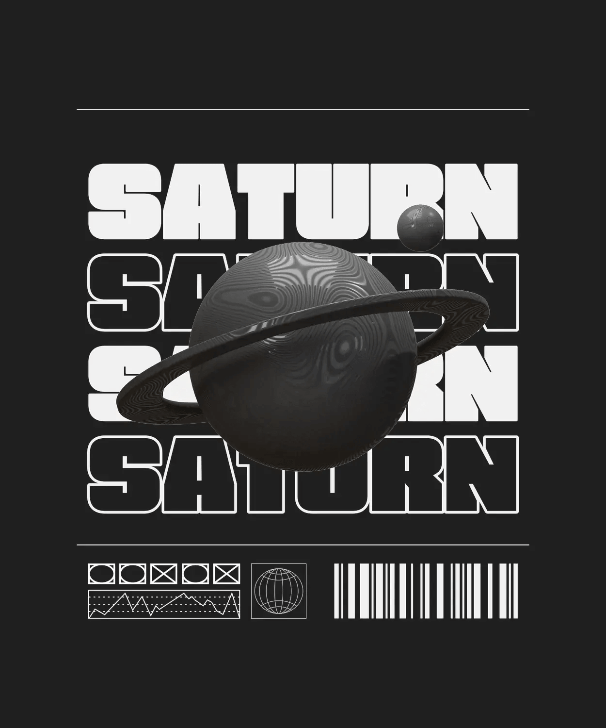 Saturn Space - DTF Ready to Press - Heat Press Transfer