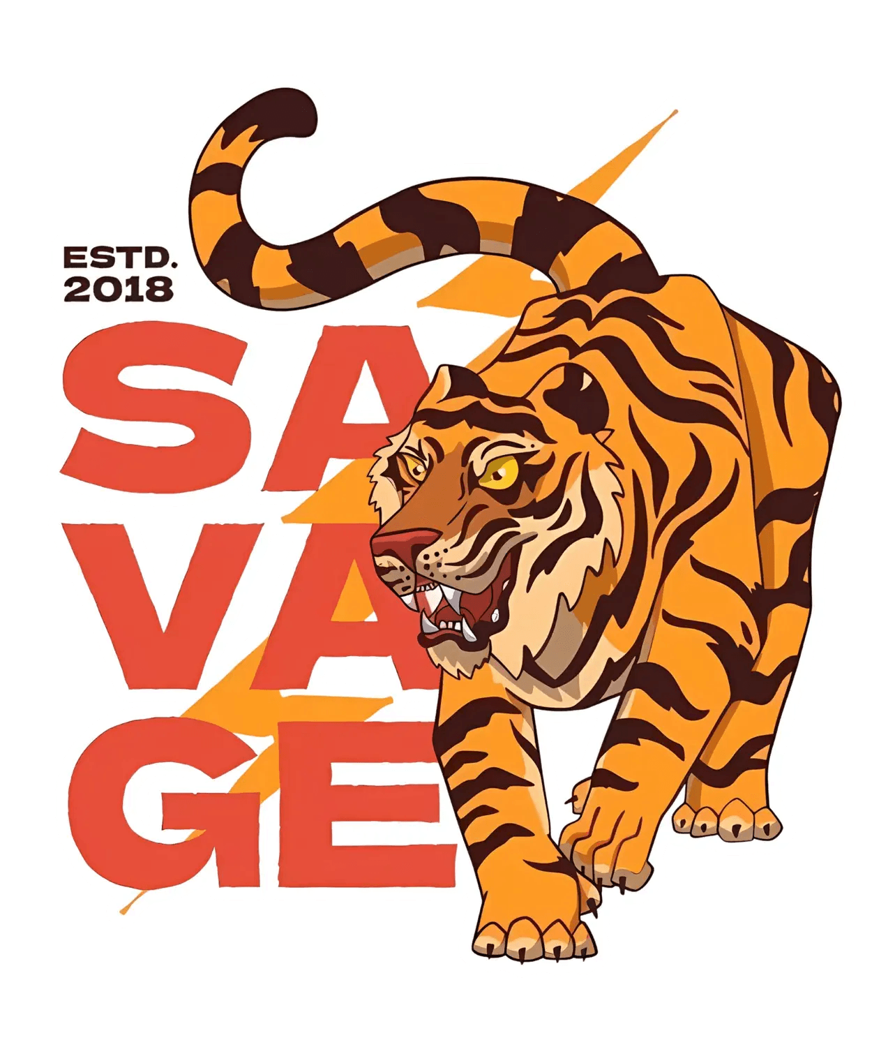 Savage Tiger - DTF Ready to Press (original)