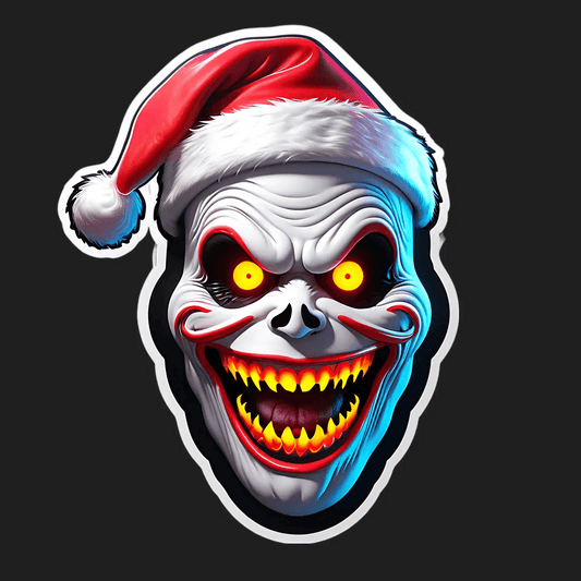 Scary Clown Christmas Sticker - Heat Press Transfer