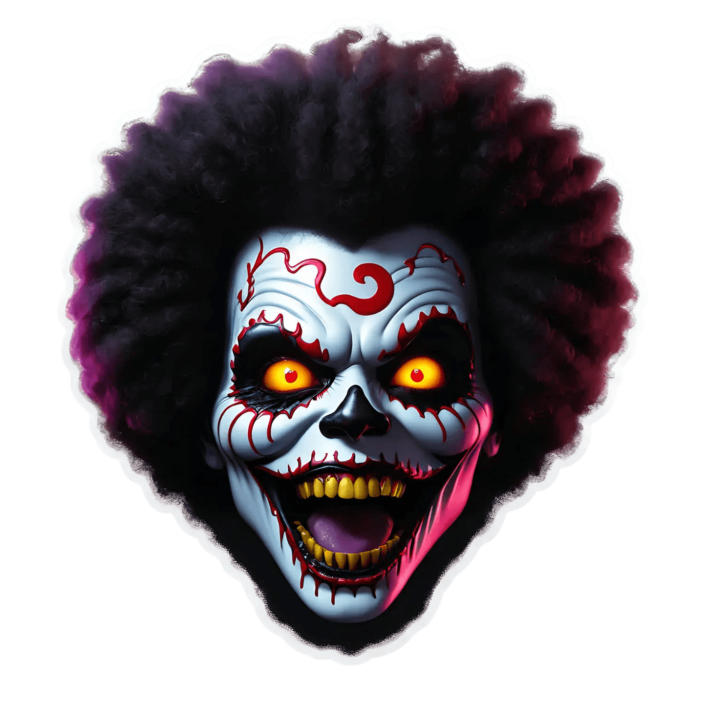 Scary Clown Face - UV Sticker - Heat Press Transfer