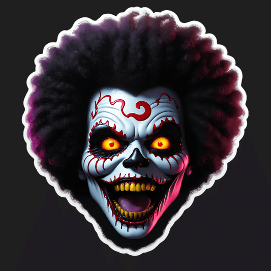 Scary Clown Face - UV Sticker - Heat Press Transfer