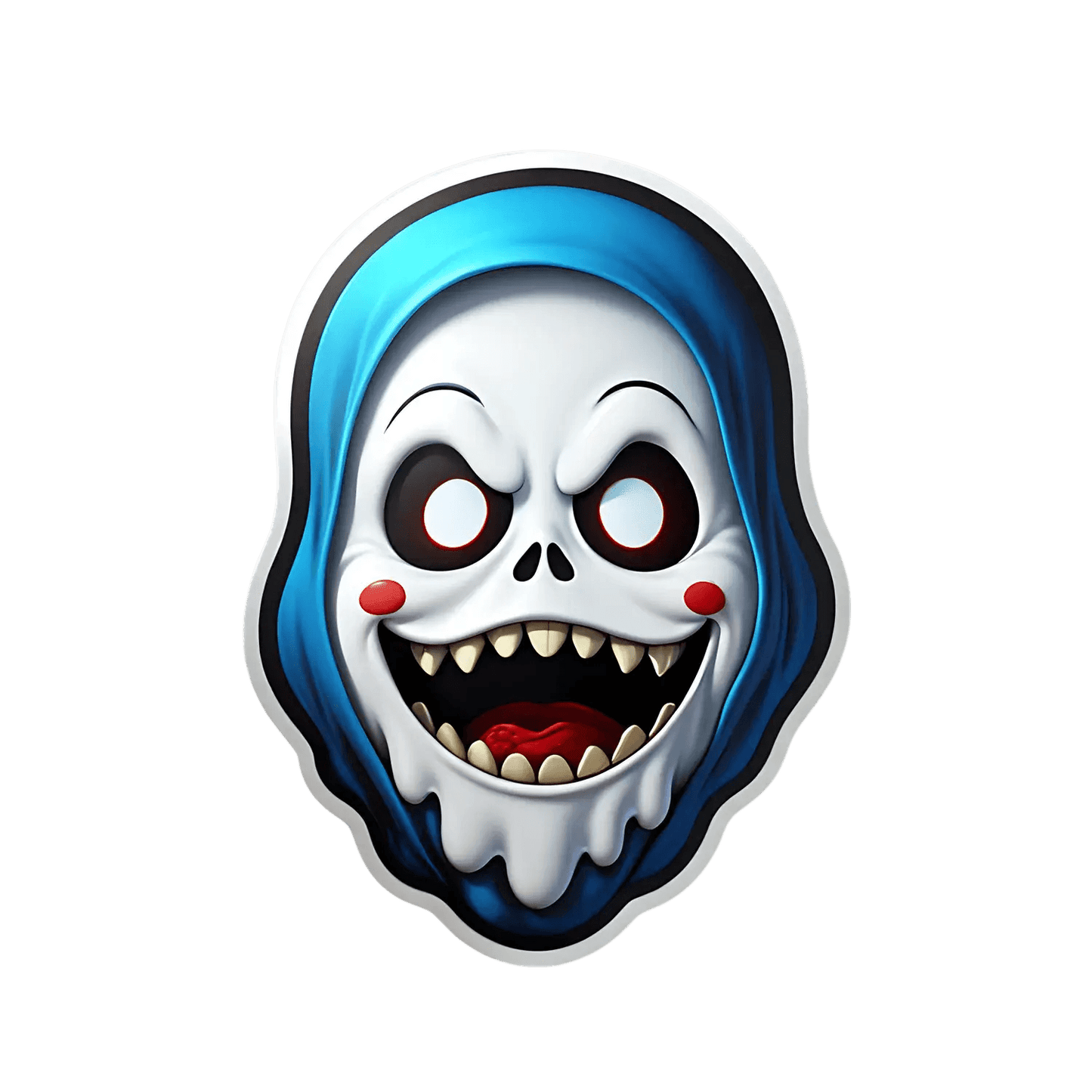 Scary Clown Sticker - Blue Haired Monster - Heat Press Transfer