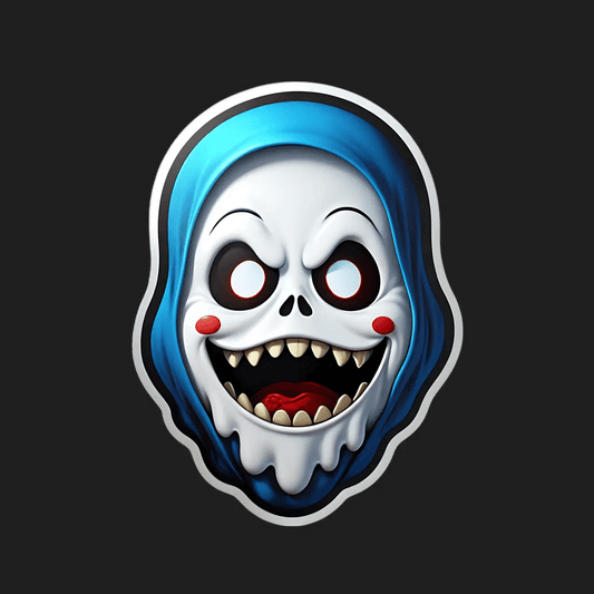 Scary Clown Sticker - Blue Haired Monster - Heat Press Transfer