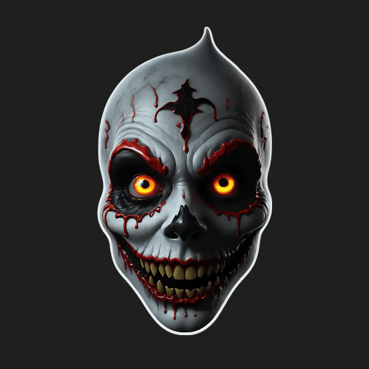 Scary Skull - Halloween Sticker - Heat Press Transfer