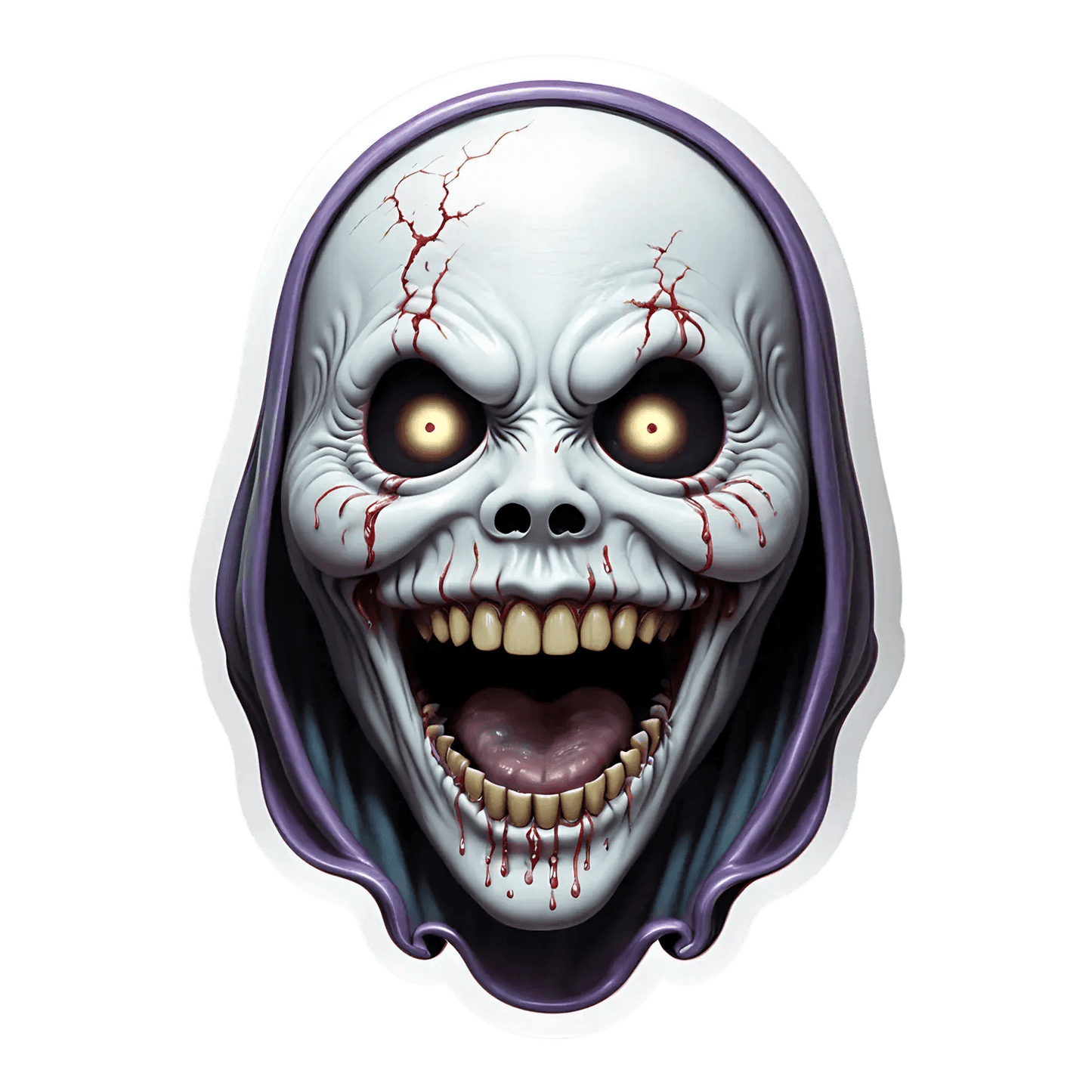 Scary Skull UV - Horror Sticker - Heat Press Transfer