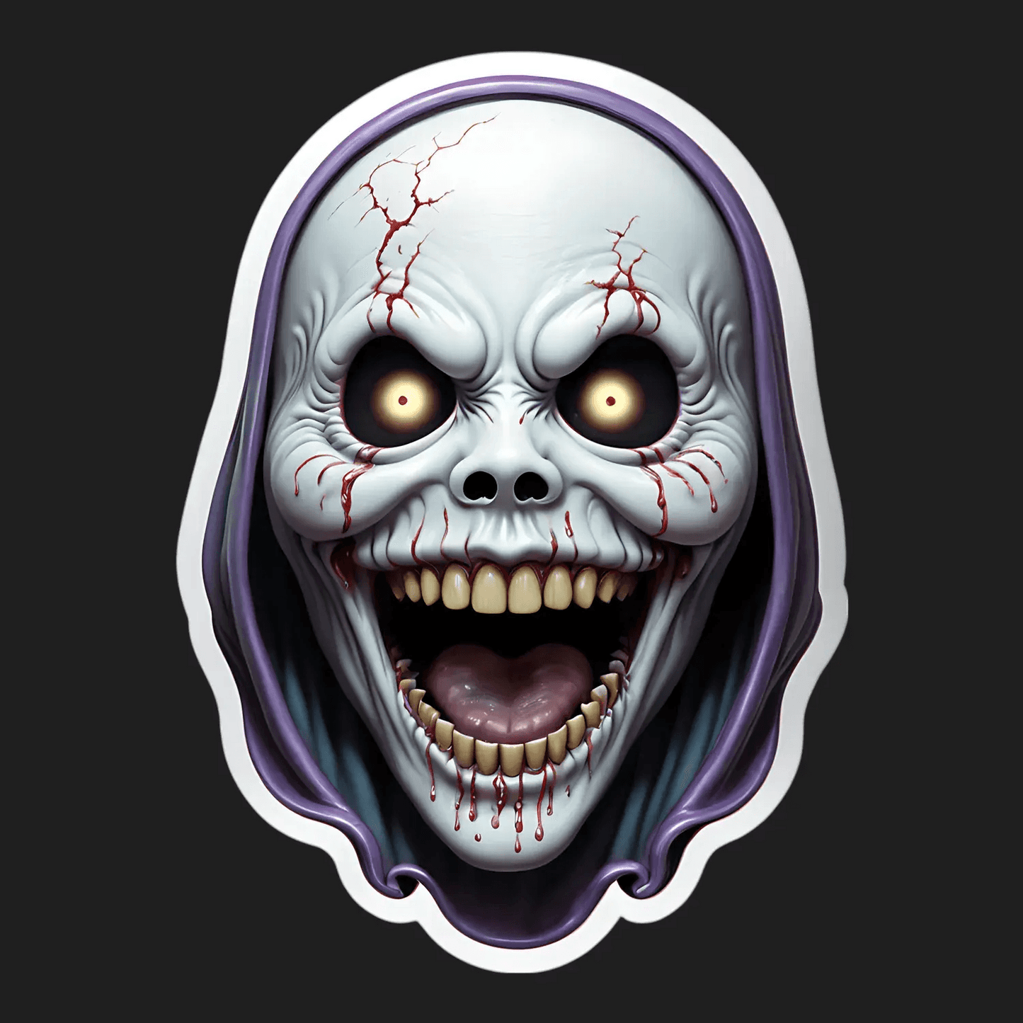 Scary Skull UV - Horror Sticker - Heat Press Transfer