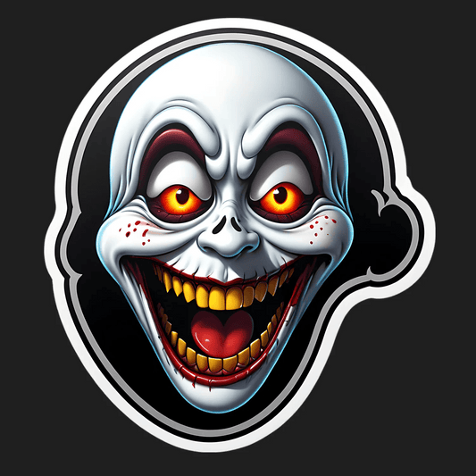 Scary Clown Sticker - Eye-catching UV Design - Heat Press Transfer