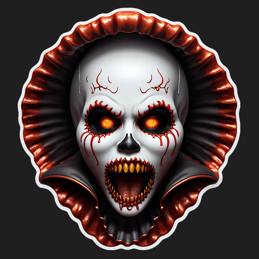 Scary Clown UV Sticker - Halloween Accessory - Heat Press Transfer
