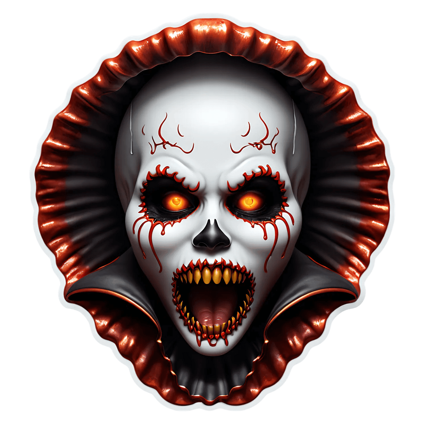 Scary Clown UV Sticker - Halloween Accessory - Heat Press Transfer