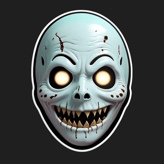 Scary Skull - Halloween Sticker - Heat Press Transfer