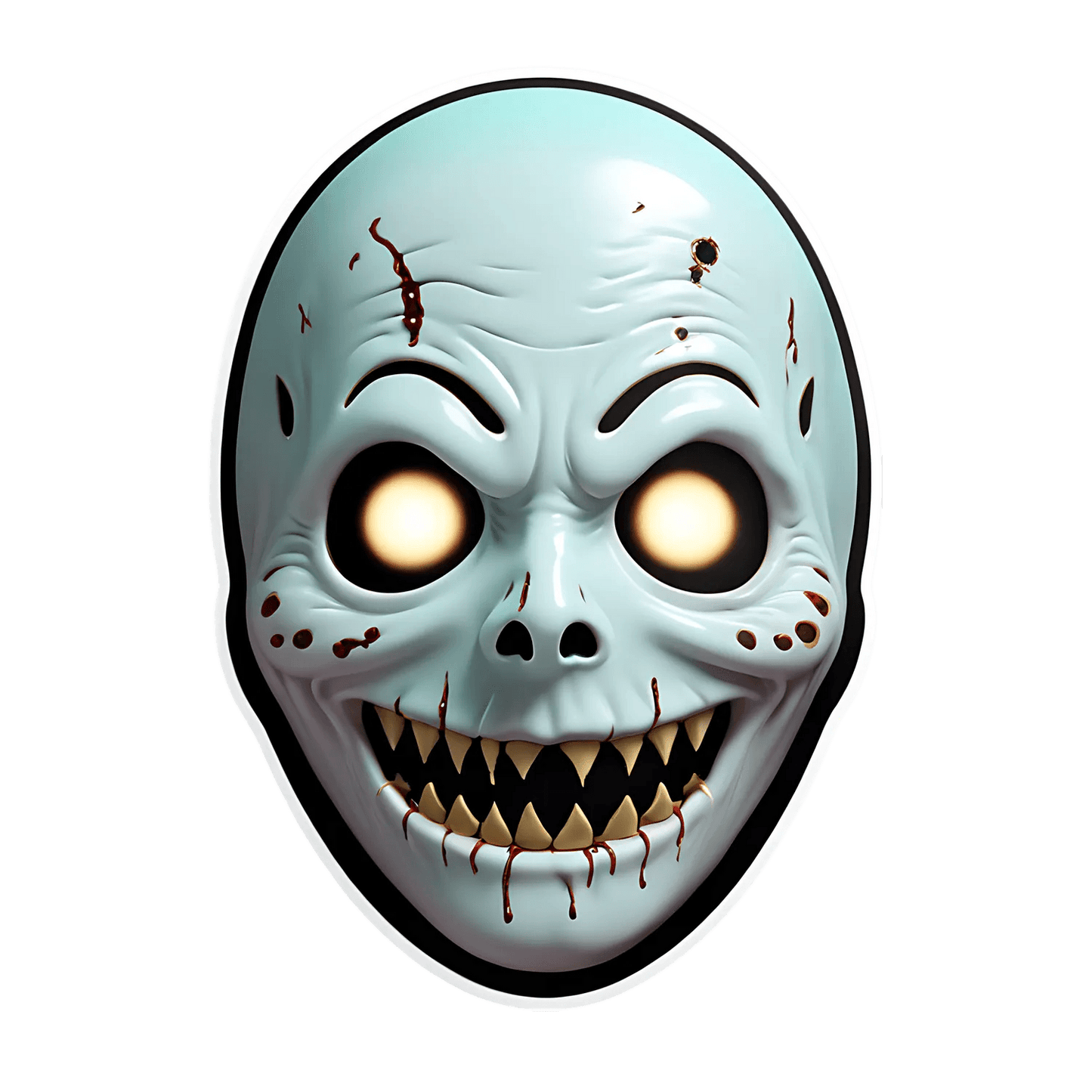 Scary Skull - Halloween Sticker - Heat Press Transfer