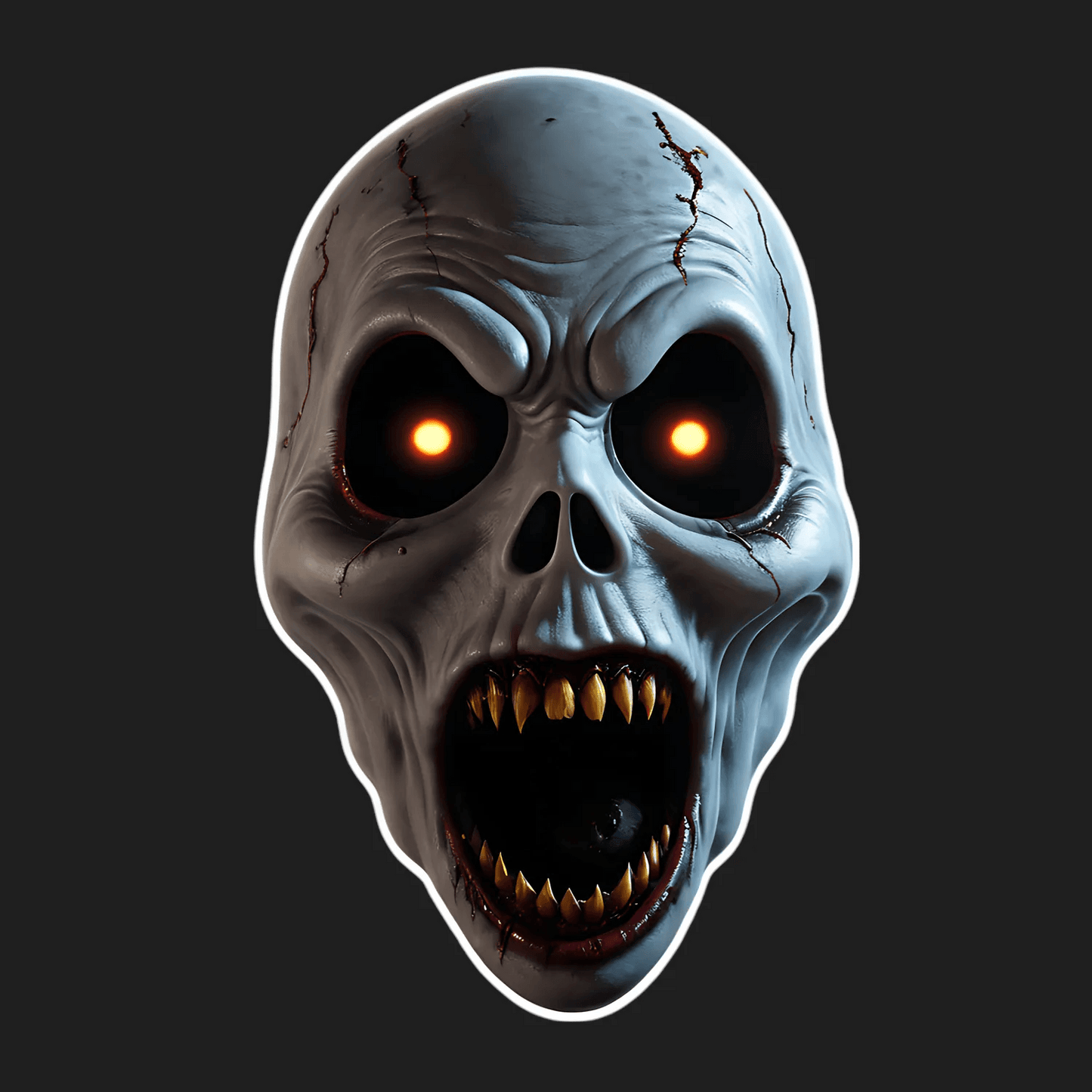 Scary Skull Glow - UV DTF Sticker - Heat Press Transfer