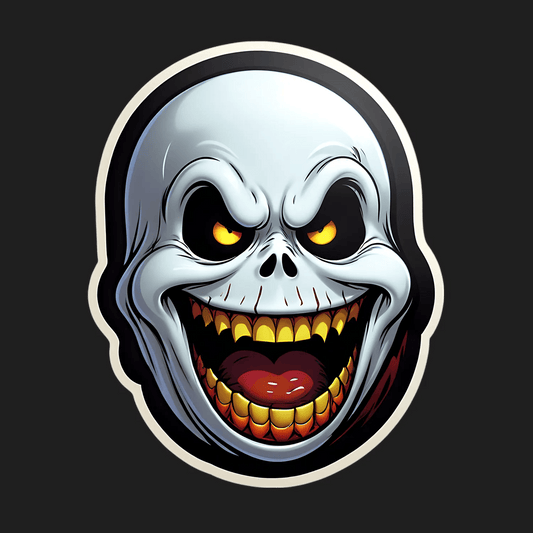 Scary Skull Sticker - UV-Printed Creepy Decal - Heat Press Transfer