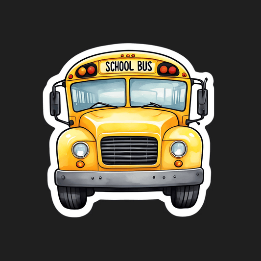 School Bus Sticker - Bright Yellow Design - Heat Press Transfer