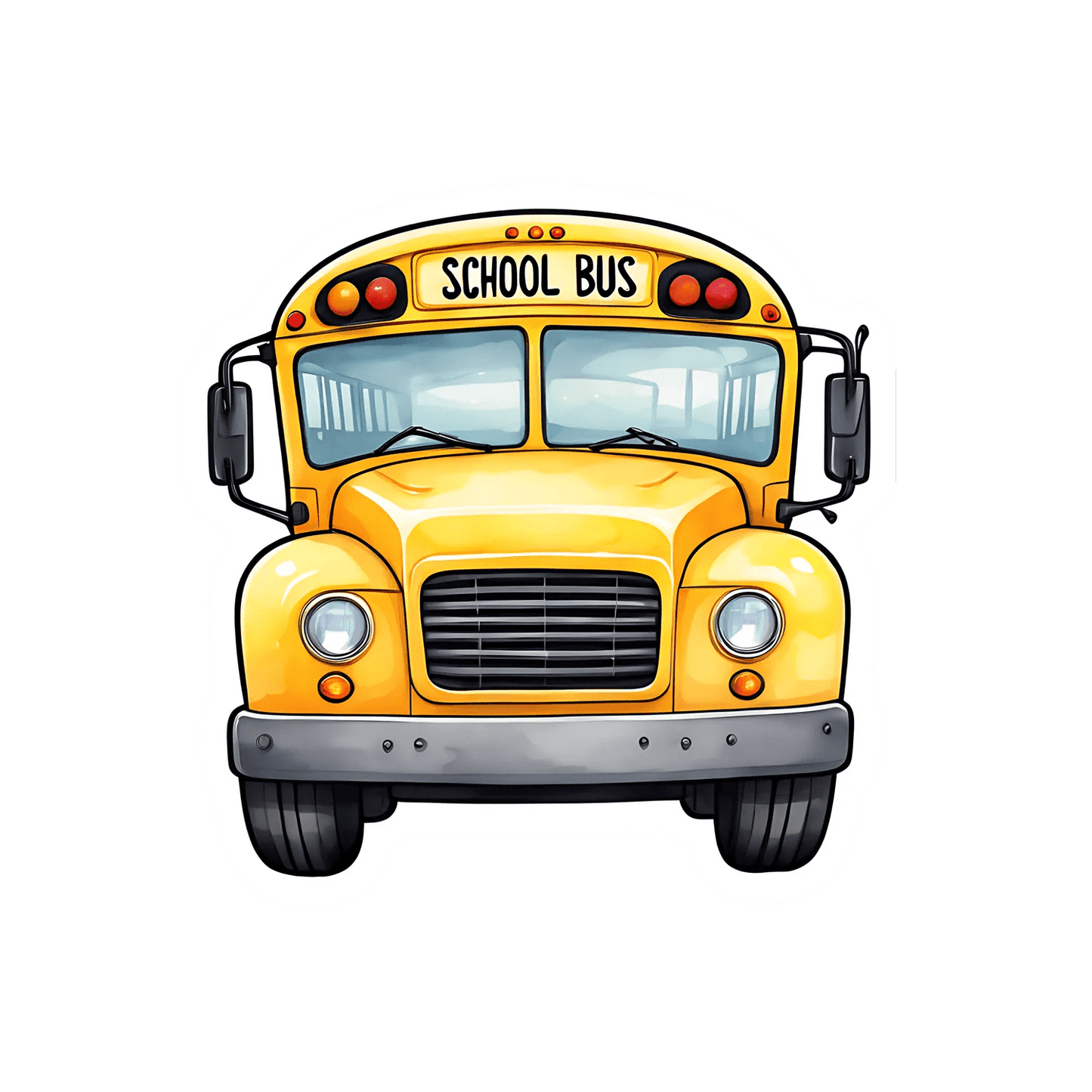School Bus Sticker - Bright Yellow Design - Heat Press Transfer