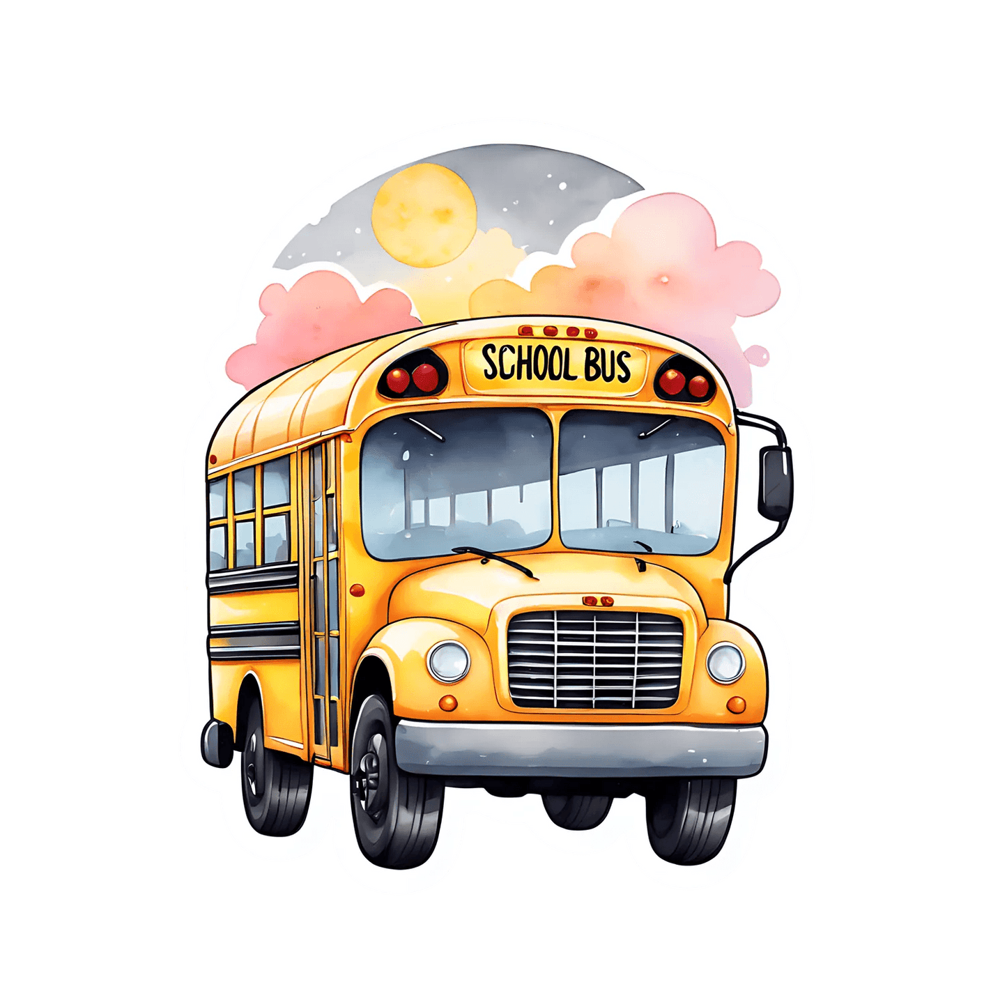 School Bus Sticker - UV DTF Design - Heat Press Transfer