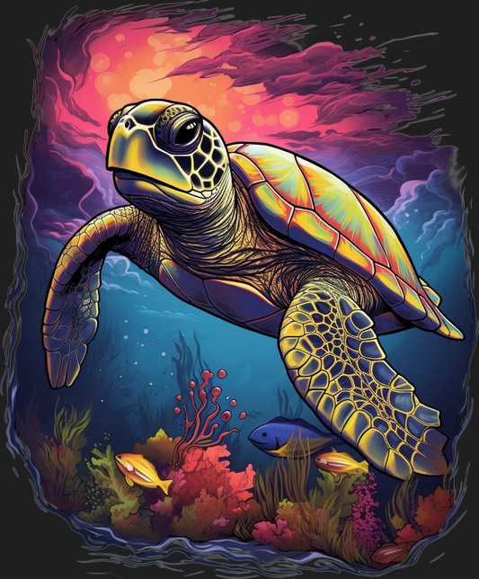 Sea Turtle Swim - DTF Ready to Press - Heat Press Transfer