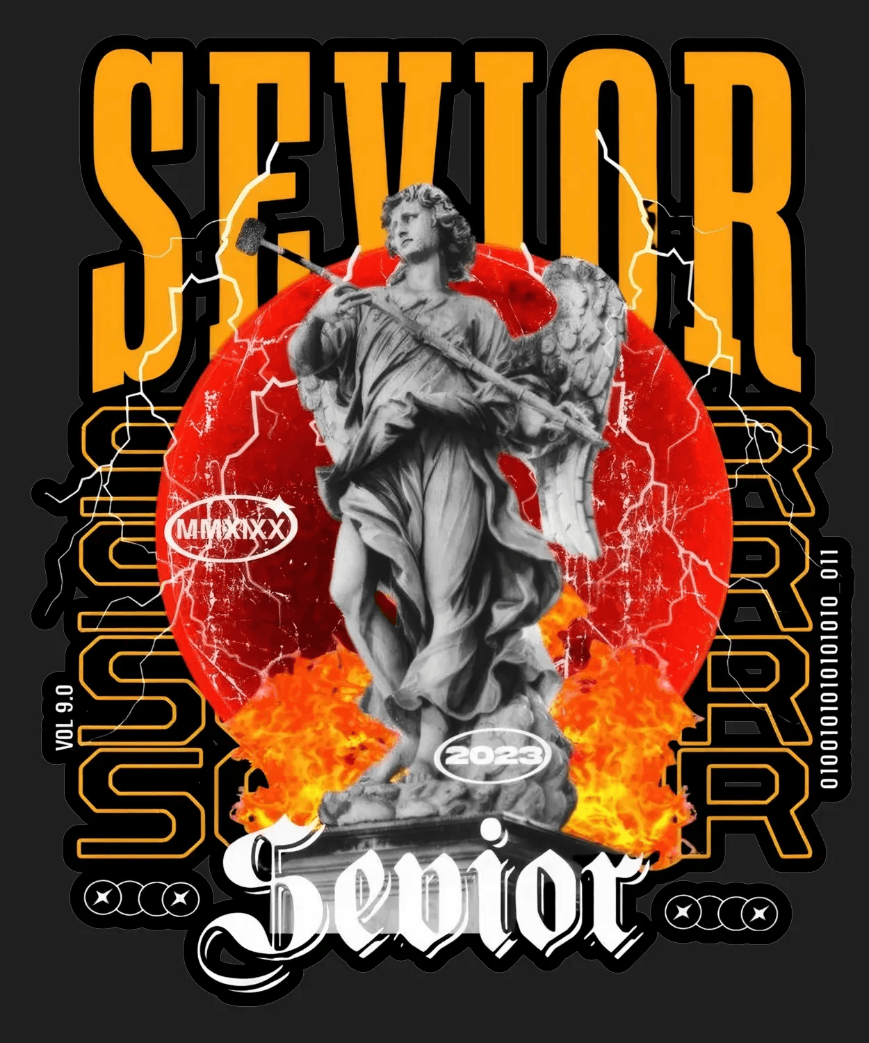 Sevior Angel Art - DTF Ready to Press (black_bg)