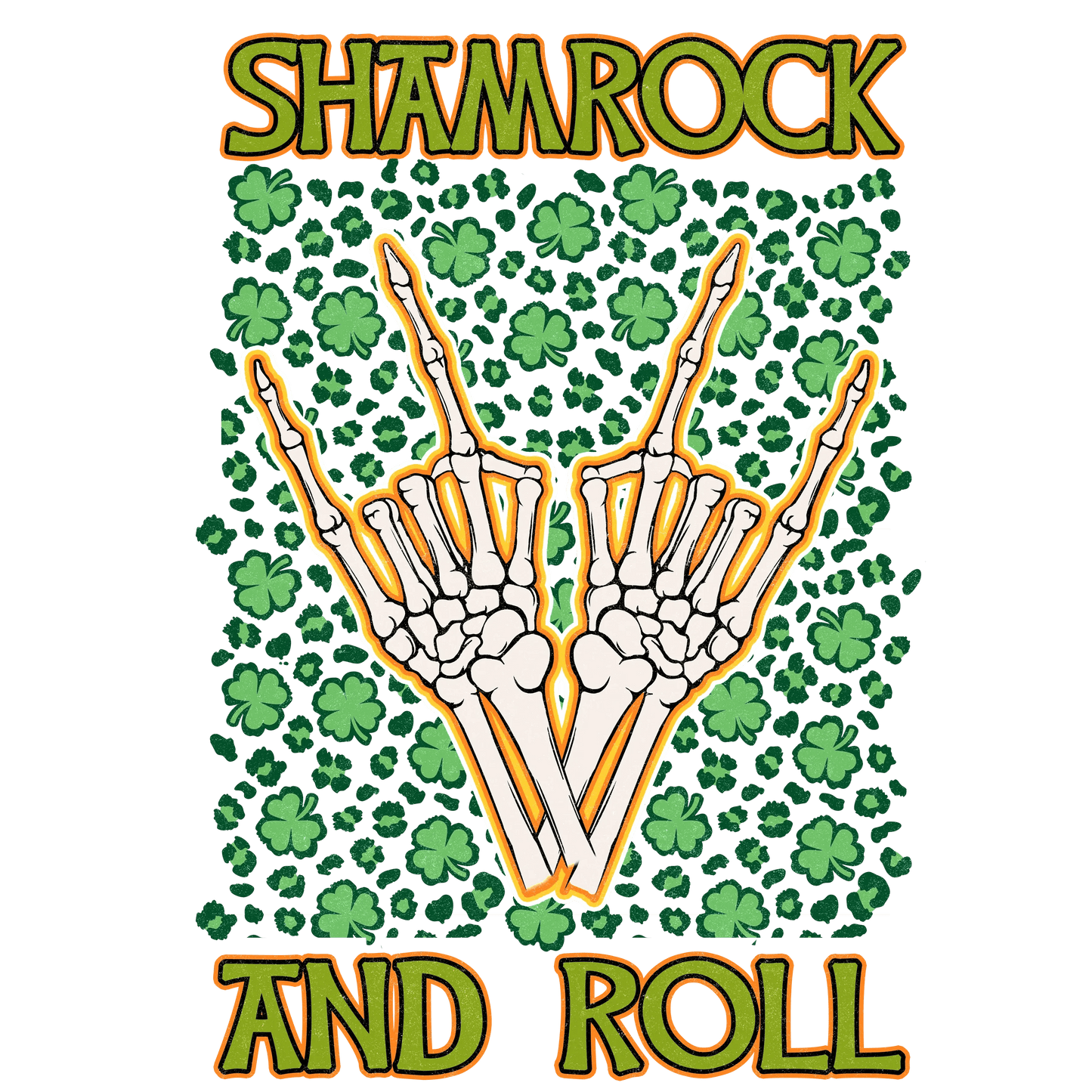 Shamrock And Roll Saint Patrick's Day Design - DTF Ready To Press - Heat Press Transfer