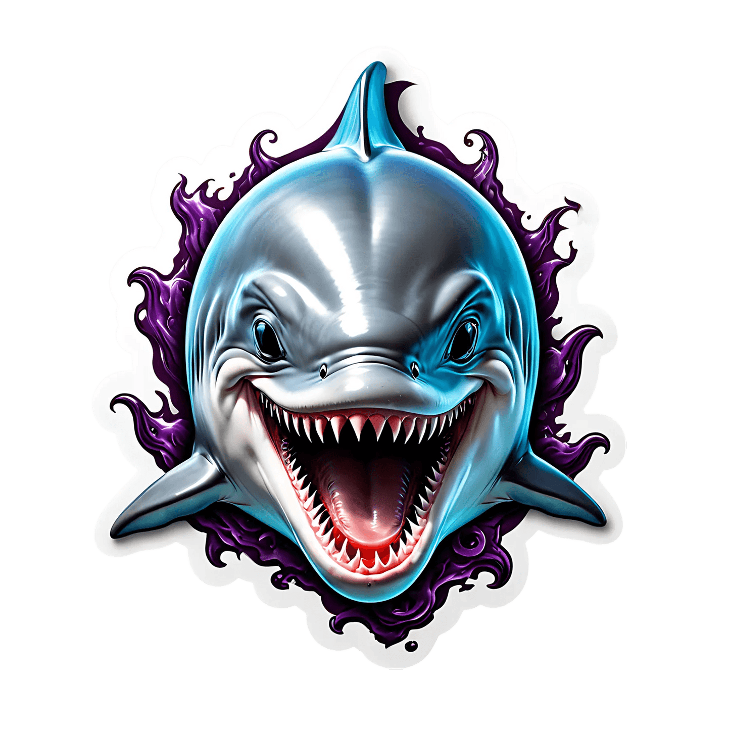 Shark Smile - UV DTF Sticker - Heat Press Transfer