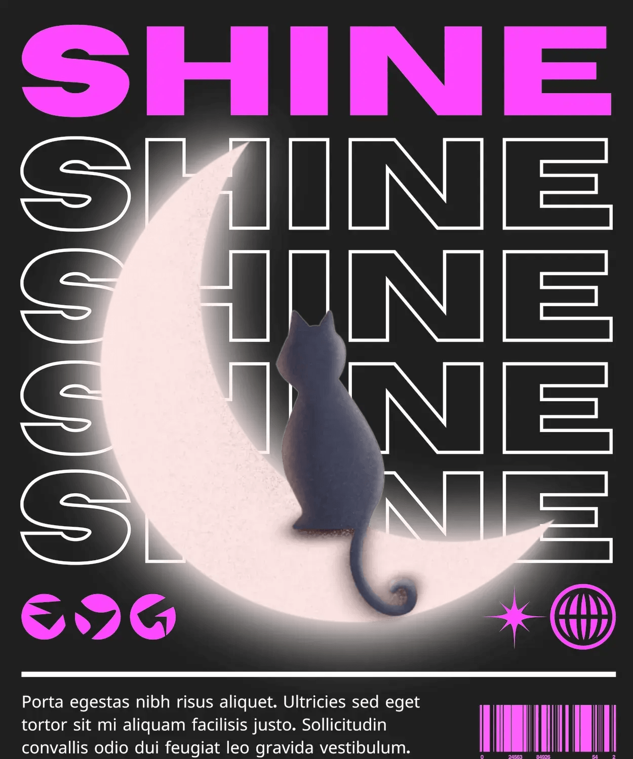 Shine Silhouette - DTF Ready to Press (black_bg)