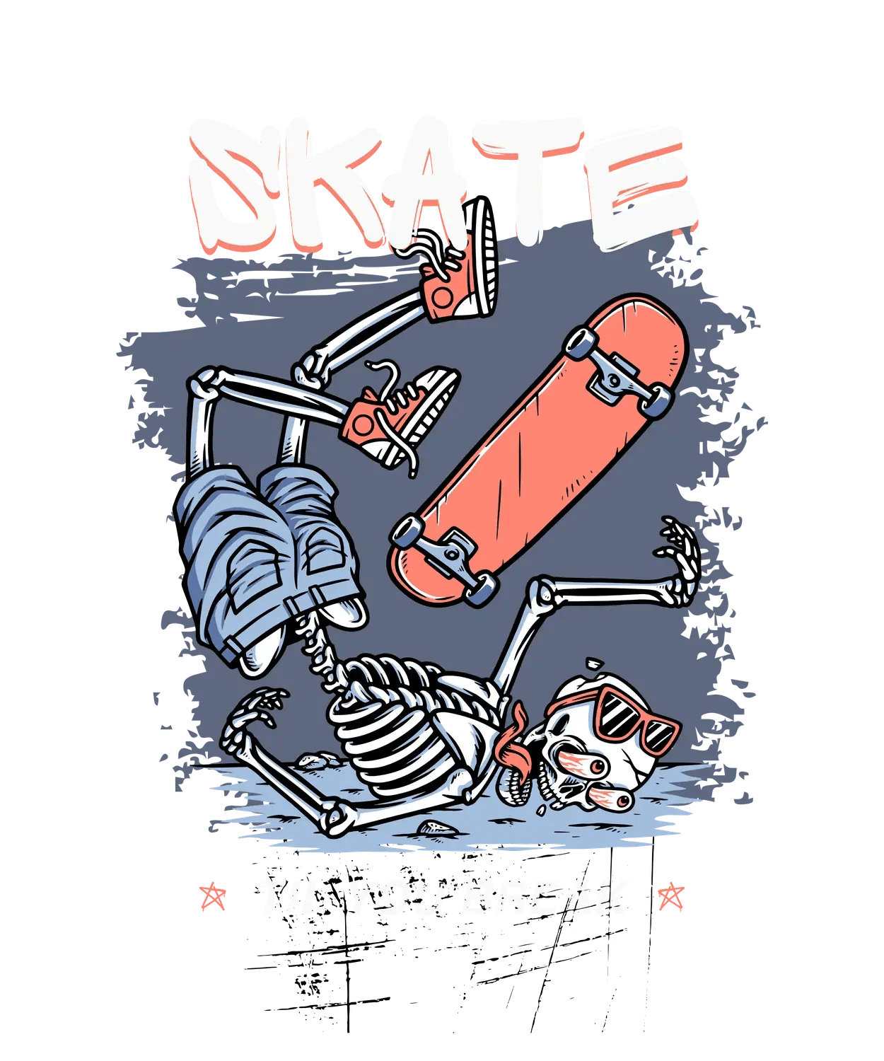Skate Skeleton - DTF Ready to Press (original)